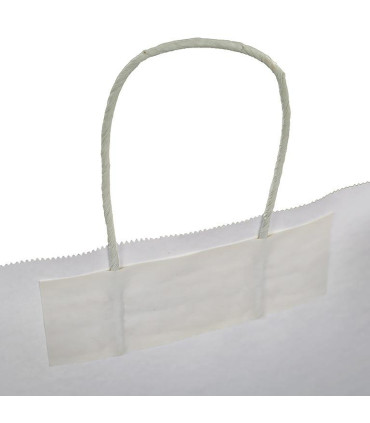 Bolsas de papel con Asa Rizada 24x11x32 Blanca -Caja 300 uds