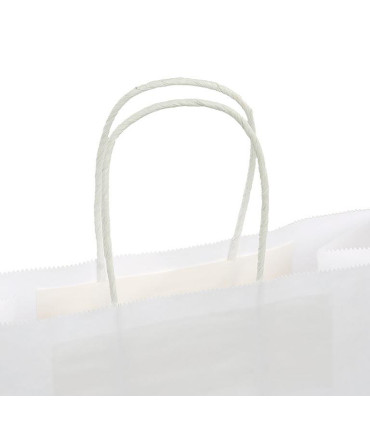 Bolsas de papel con Asa Rizada 24x11x32 Blanca -Caja 300 uds