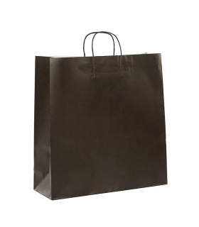 Bolsas de papel con Asa Rizada 44x15x46 Negra-Caja 200 uds