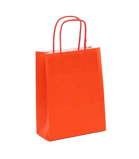 Bolsas de papel con Asa Rizada 18x8x24 Roja - Caja de 400 uds