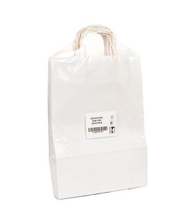 Bolsas de papel con Asa Rizada 32x12x41 blanca - Paquete 20 uds.