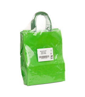 Bolsas de papel con asa rizada 24x11x32 Verde- Paquete 20 uds.