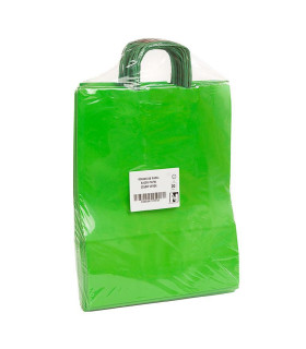 Bolsas de papel con Asa Rizada 32x12x41 Verde- Paquete 20 uds.