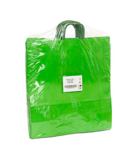 Bolsas de papel con asa rizada 44x15x46 Verde- Paquete 20 uds.