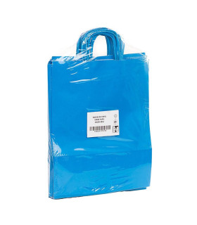 Bolsas de papel con asa rizada 32x12x41 Azul- Paquete 20 uds.