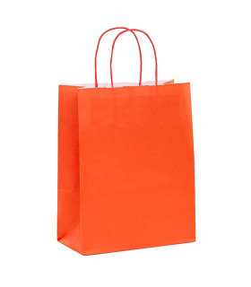 Bolsas de papel con asa rizada 24x11x32 Roja- Paquete 20 uds.