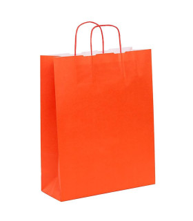 Bolsas de papel con asa rizada 32x12x41 Roja- Paquete 20 uds.