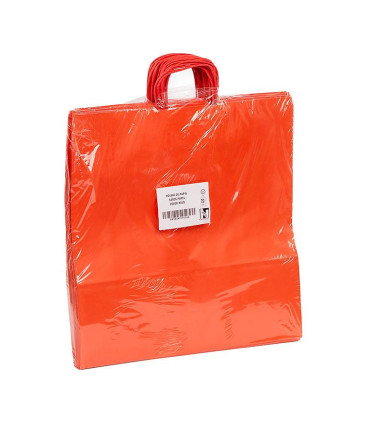 Bolsas de papel con asa rizada 44x15x46 Roja- Paquete 20 uds.