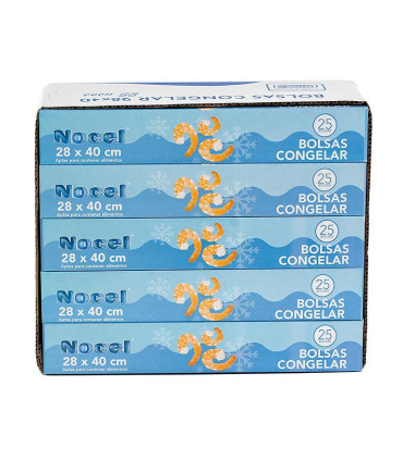 Bolsa de Congelar Nocel 28x40 25 Usos - Pack de 10 cajas