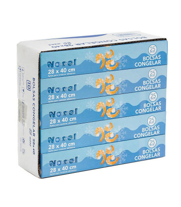 Bolsa de Congelar Nocel 28x40 25 Usos - Pack de 10 cajas