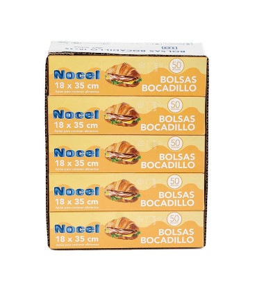 Bolsa Bocadillo Nocel 18x35 50 uds - Pack de 10 cajas