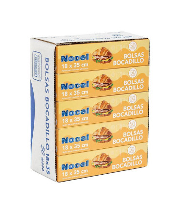 Bolsa Bocadillo Nocel 18x35 50 uds - Pack de 10 cajas
