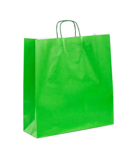 Bolsas de papel con Asa Rizada 44x15x46 Verde -Caja 200 uds.
