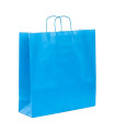 Bolsas de papel con Asa Rizada 44x15x46 Azul-a Caja 200 uds