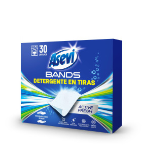 Detergente en TIRAS Asevi Bands Active Fresh 30 dosis - Caja 10 packs