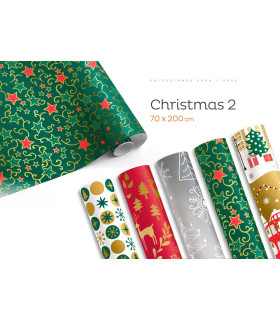 Rollo papel de regalo 70x200 cm Christmas 2-  Caja 50 rollos
