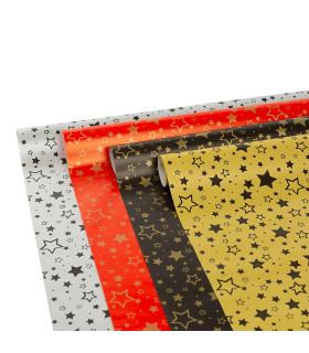 Rollo papel de regalo 70x200 cm Stars -  Caja 50 rollos