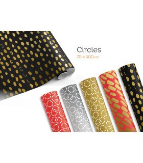 Rollo papel de regalo 70x500 cm Circles - Caja 20 rollos