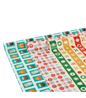 Rollo papel de regalo 100x300 cm Navidad - Caja 25 rollos