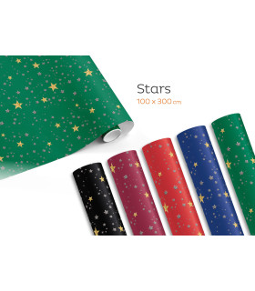 Rollo papel de regalo 100x300 cm Stars -Caja 25 rollos