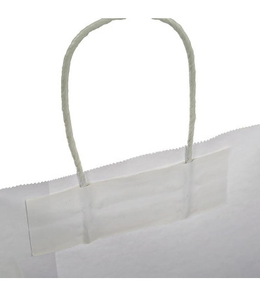 Bolsa de papel Asa Rizada 18x8x24 Blanca - Caja 400 uds