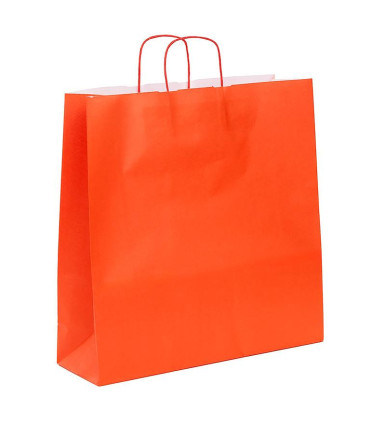 Bolsas de papel con Asa rizada 44x15x46 Roja -Caja 200 uds