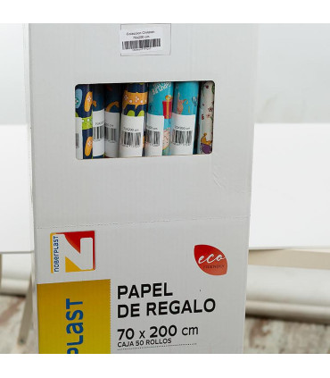 Rollo papel de regalo 70x200 cm Children- Caja 50 rollos