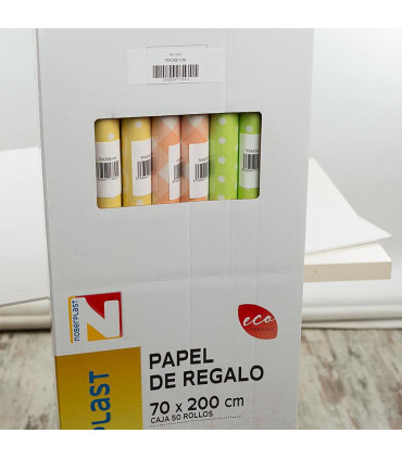 Rollo papel de regalo 70x200 cm Vichy - Caja 50 rollos