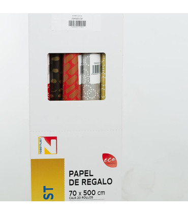Rollo papel de regalo 70x500 cm Circles - Caja 20 rollos