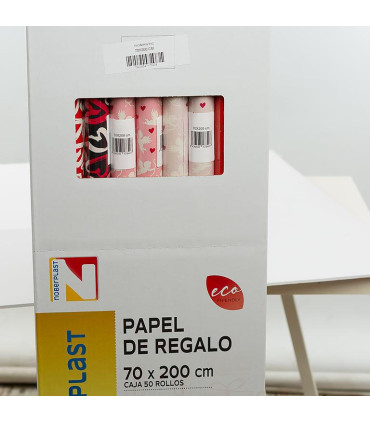 Rollo papel de regalo 70x200 cm Romantic Caja 50 rollos