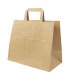 Bolsa de papel con asa plana  28x16x32 Kraft reciclado - Caja 250 uds
