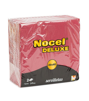 Servilleta 40x40 2 Capas Burdeos "Nocel DELUXE" - Caja 24 paq de 50 uds