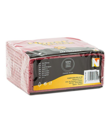Servilleta 40x40 2 Capas Burdeos "Nocel DELUXE" - Caja 24 paq de 50 uds