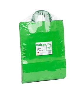 Bolsas asa rizada Verde 32x12x41 - Paq 20 uds