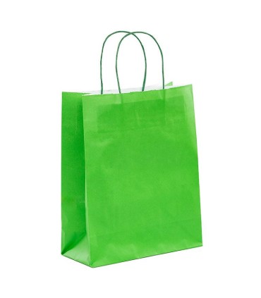 Bolsas asa rizada Verde 24x11x32 - Paq 20 uds