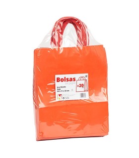 Bolsas asa rizada Roja 24x11x32 - Paq 20 uds
