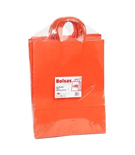 Bolsas asa rizada Roja 32x12x41 - Paq 20 uds