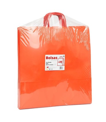 Bolsas asa rizada Roja 44x15x46 - Paq 20 uds