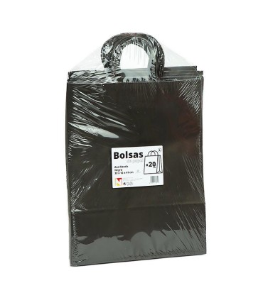 Bolsas asa rizada Negra 32x12x41 - Paq 20 uds