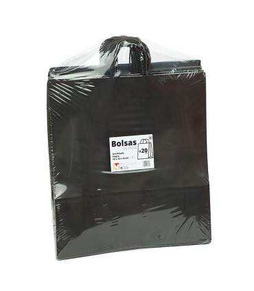 Bolsas asa rizada Negra 44x15x46 - Paq 20 uds