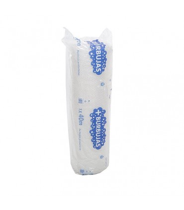 Rollo de plástico de burbujas transparente. 1x40 metros. Caja de 3 rollos.
